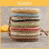 Retro Woven Colorful Leather Bracelet Trendy Bohemian Style Geometric Design