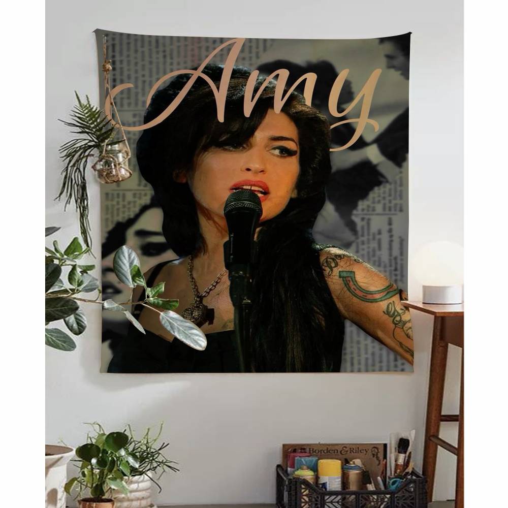 Amy WWinehouse Music Singer Movie Tapestry Art Printing Japanese Wall Tapestry Anime Wall Hanging Home Decor