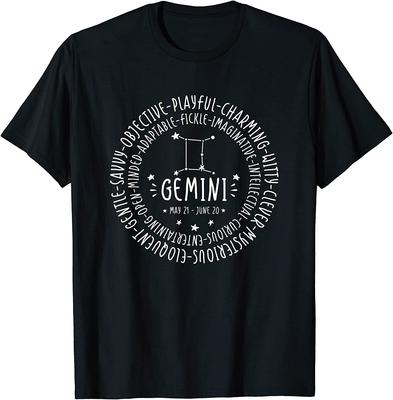 NEW LIMITED Gemini Personality Star Sign Zodiac Astrology T-Shirt - MADE IN USA