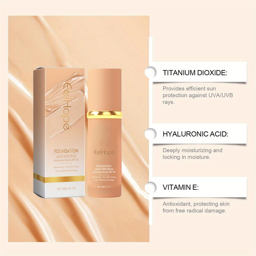 Temperature-changing Liquid Foundation, Natural Light Concealer, Deep Moisturizing Texture, Gentle Brightening and Rejuvenating Skin
