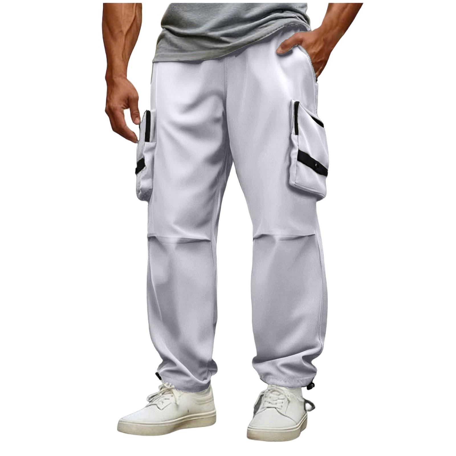 

Men s Quick-Dry Multi-Pocket Cargo Wide Leg Pants, Athletic Casual Loose Fit Trousers XL