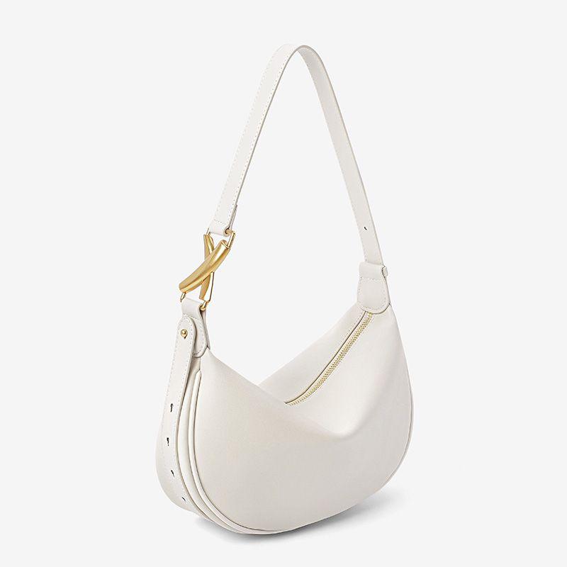 

Gufanxuan Niche Style Summer Classy Shoulder Dumpling Bag Rice White