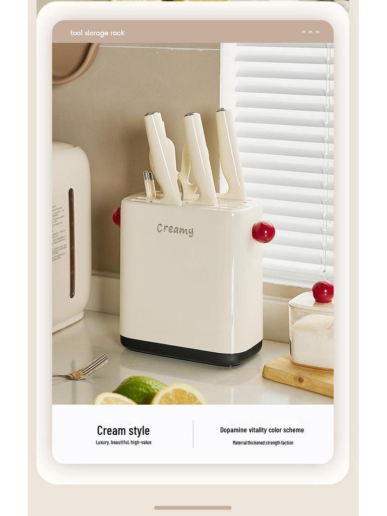 Dopamine Multifunctional Kitchen Knife & Chopstick Storage Rack - Stylish Plastic Organizer for Modern Homes