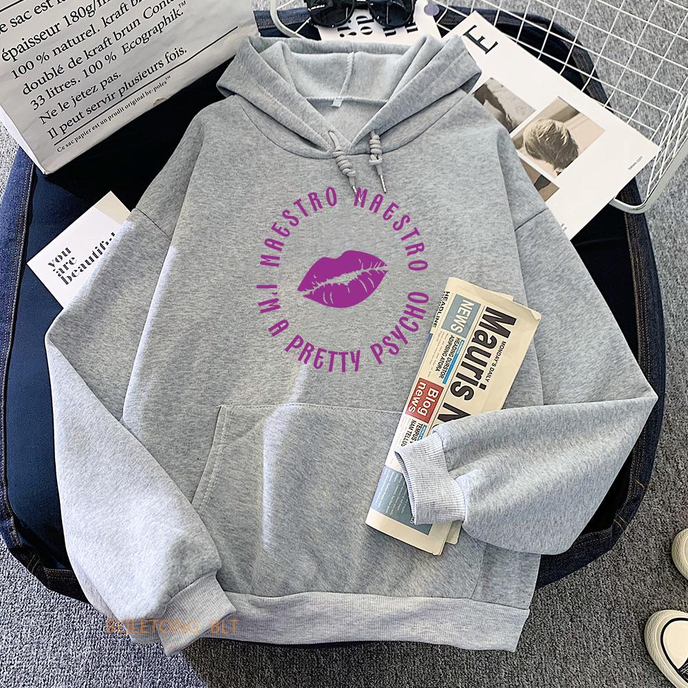 Purple Kiss Hoodies Comfortable Korean Style Sweatshirts Spring Fleece Hooded Pullovers Cartoon Graphic Printing Hoody