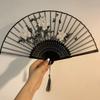 Bamboo Wood Dance Fan Chinese Style Ancient Fan Elegant Folding Fan  Home Decor