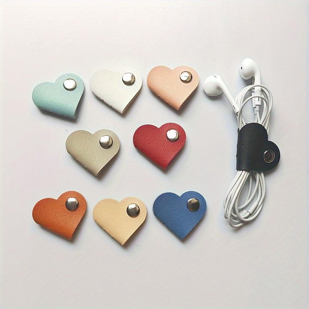 Leather Heart-shaped Cable and Earphone Organizer
