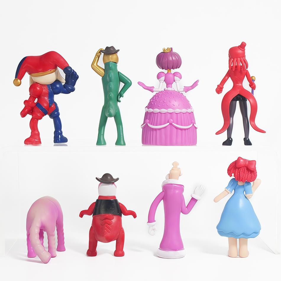 The Amazing Digital Circus 8 Styles Q Version Figurine Models, Rabbit Clown Dolls Cartoon Peripherals Cake Ornaments Toys Model