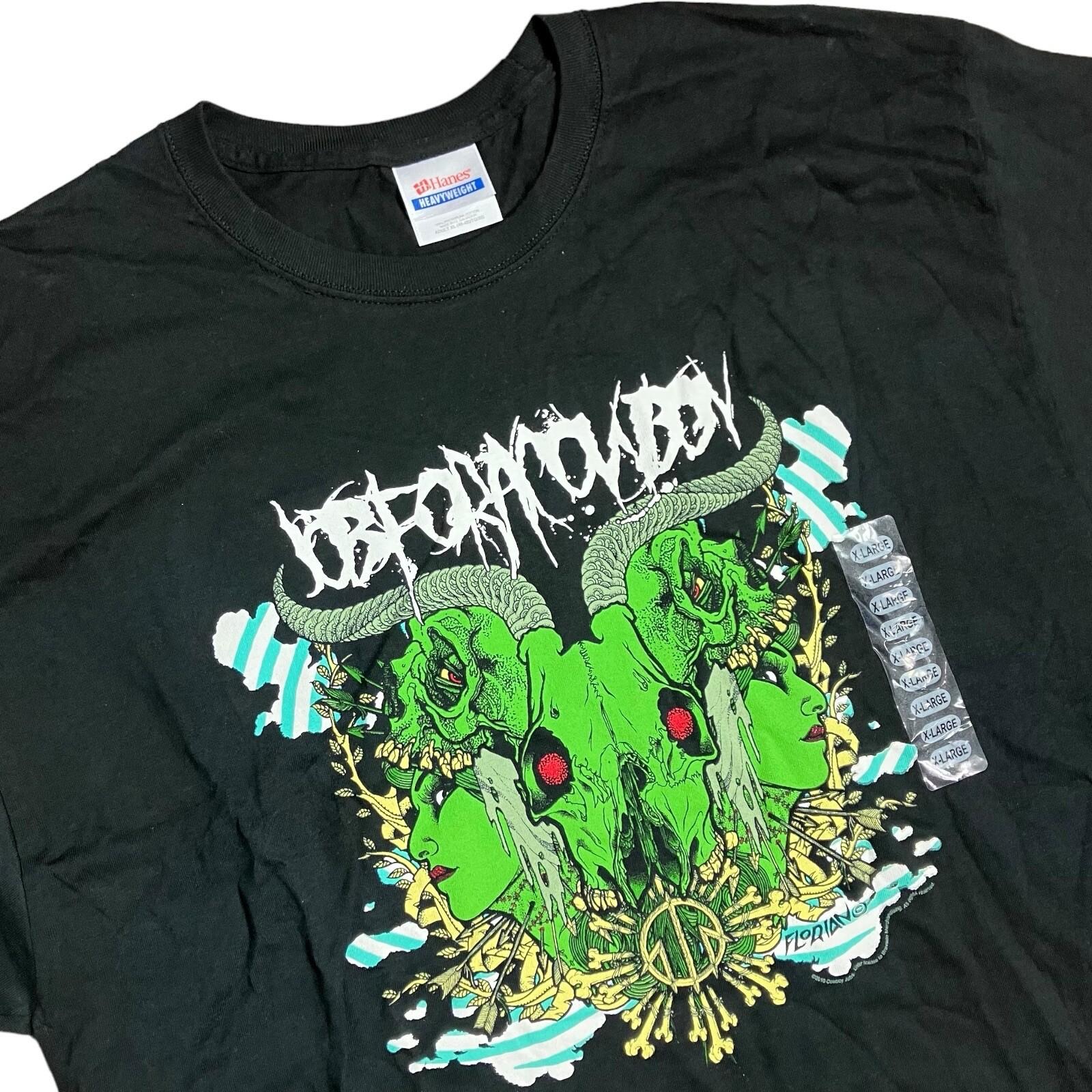 Job For A Cowboy Shirt Mens XL Black Metal Band Tour Skull Graphic Tee Concert XXL