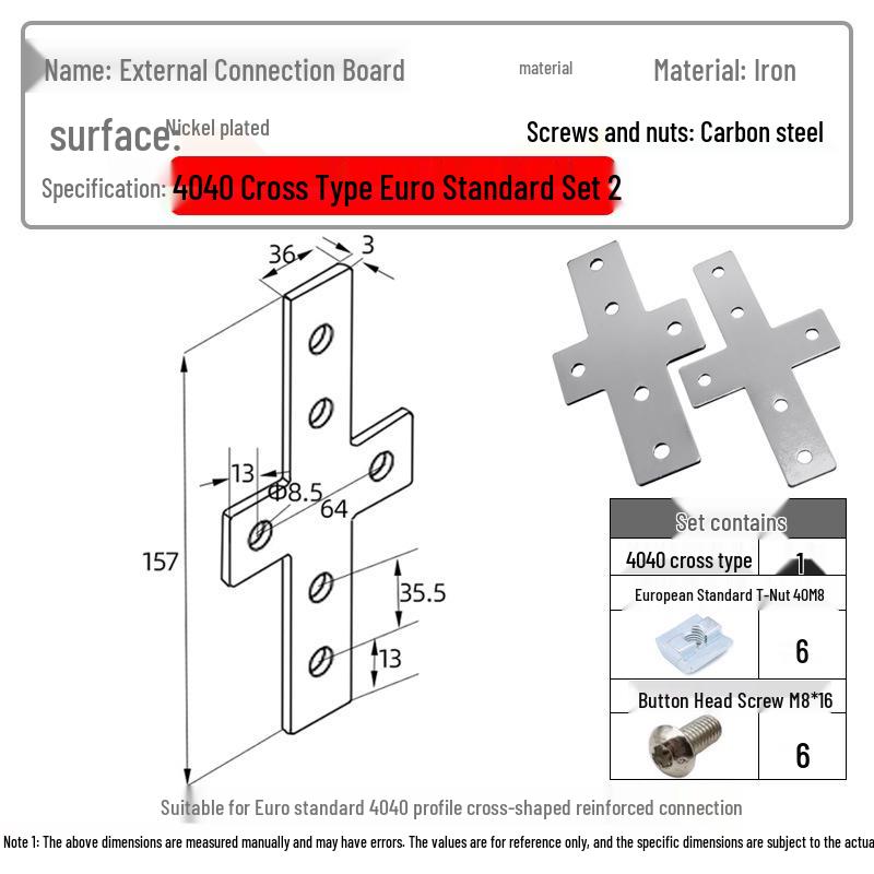 Plaque de Connexion d'Angle en Aluminium pour Profilés 20/30/40 avec Fixations