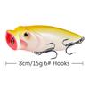 Topwater Wave Lure8cmSubmerged Water15gNew long-range lure fishing gear specifically designed for sea bass fishing