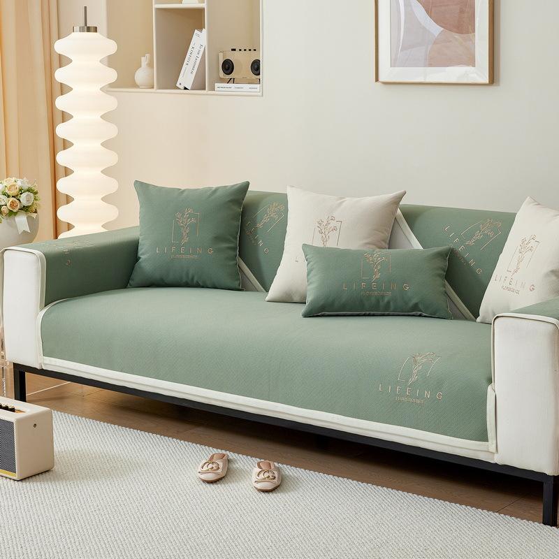

Sofa Cushion Four Seasons Universal Non-Slip Cover New Modern Simple Sofa Cover Cotton And Linen Embroidered Seat Cushion 70*70cm