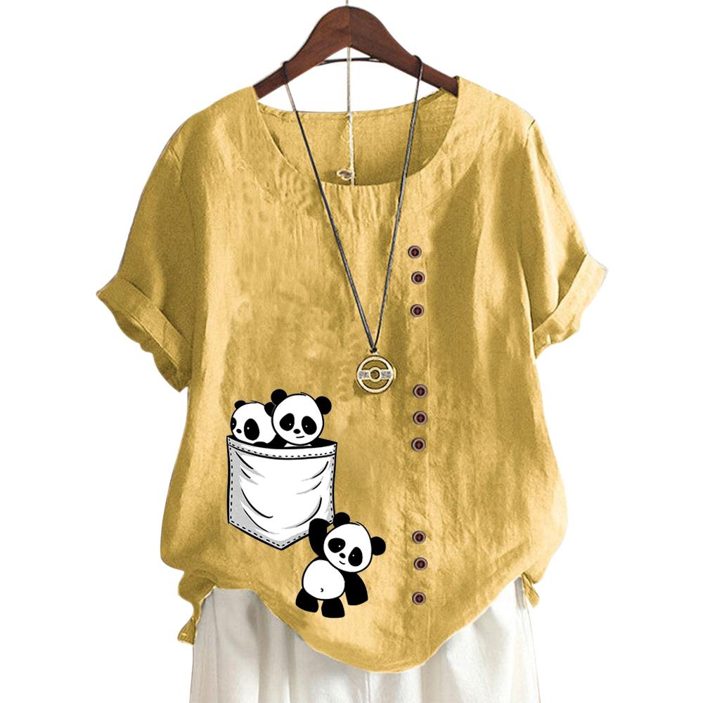 Elegante top de manga corta con cuello redondo en 11 opciones de color para mujer