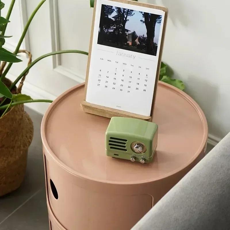 Cabinet Storage Cabinet Bedroom Furniture Modern Simple Plastic New Multi-Layer Bedside Storage Cabinet for Living Room Cylinder