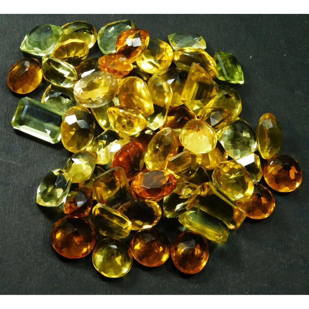 Natural Yellow Topaz 550 Ct Mix's Shape Loose Gemstone For Jewelry