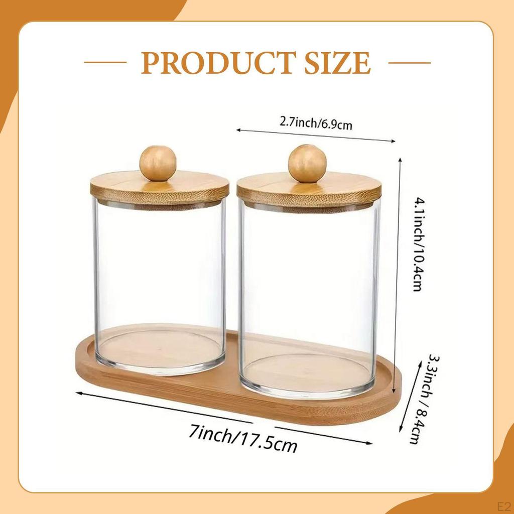 Qtip Holder Dispenser Makeup Organizer Dustproof Portable Transparent Storage Canister Jar for Floss