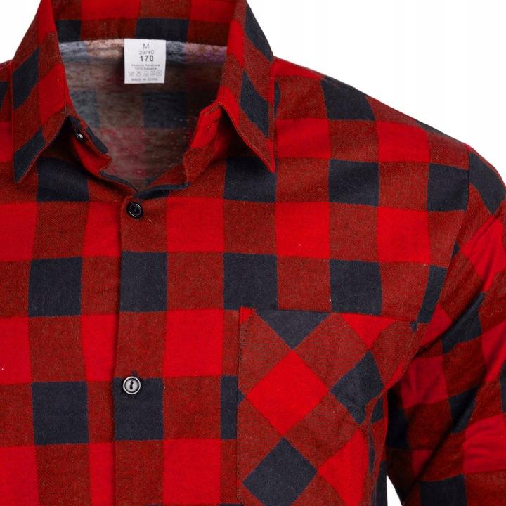 Koszula Flanelowa Casual W Krate Męska 100% Bawełna R. L