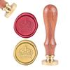 1pc DIY Scrapbook Brass Wax Seal Stamp and Wood Handle Sets Crown Golden 8.9x2.5cm Stamps: 25x14.5mm
