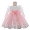 Children's Baby Lace Princess Dress - Long Sleeve Puffy Baptism Dress for Girls