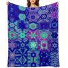 Luminescent Psychedelic Vibrant Colorful Vivid Tie-Dye Mandala Collage Throw Blanket Hairy Thin Blankets