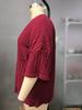 2025 Spring/Summer European & American Fashion Casual Women's Solid V-neck Pocket 3/4 Sleeve T-shirt