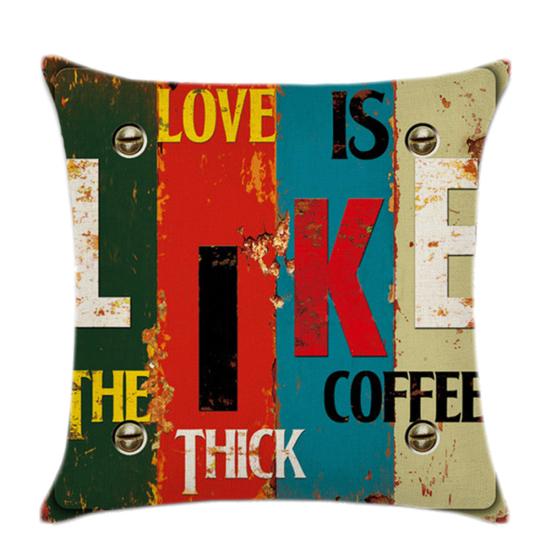Mediterranean Letter Home Love Pillow Case Cushion Cover Sofa Bed Car Decoration