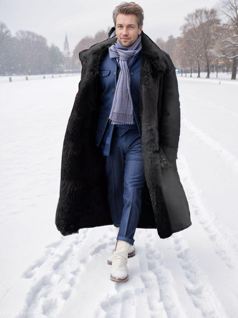 Herbst/Winter Kollektion: Herren Wildleder Plüsch Leder & Pelz Jacke - Verdickt, Warm, Integriertes Design