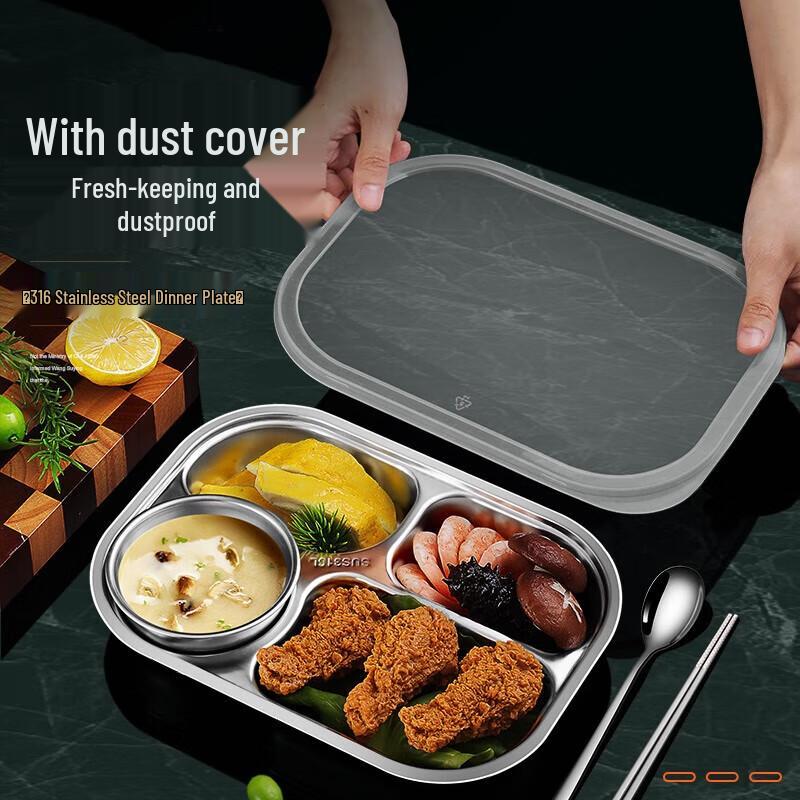 Chahua 316 Edelstahl Kinder Unterteilter Speiseteller Set