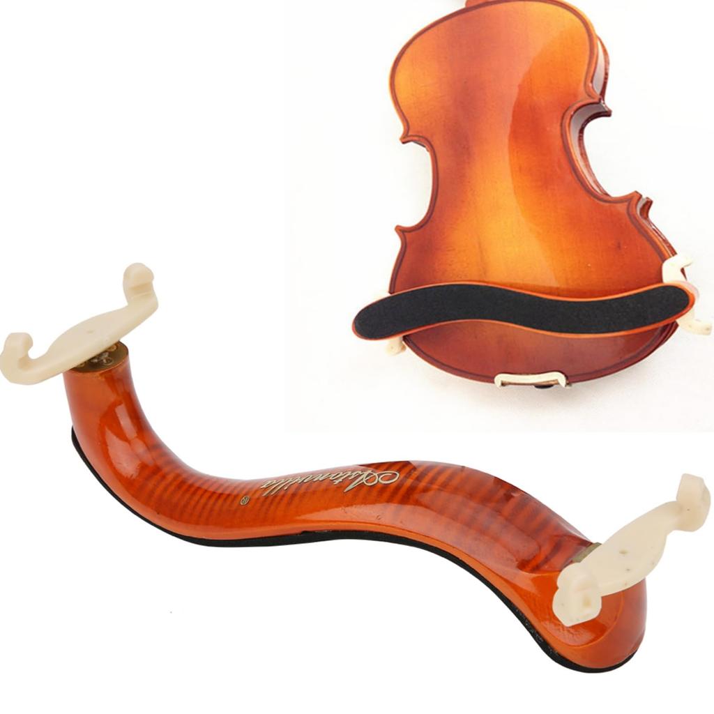 Ongwan Violin Shoulder Rest, 44 34 Size, Maple Wood, Solid Wood, Adjustable, with Cotton Pad, Ideal for Beginners and Professional Violinists