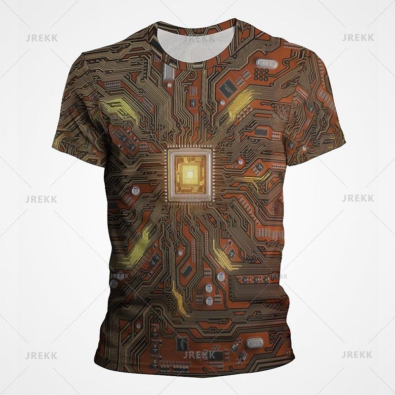 3D Motherboard CPU Processor Line Circuit Board Printing Tees Fashion Streetwear Graphic T-shirts Men Women Summer New T Shirt