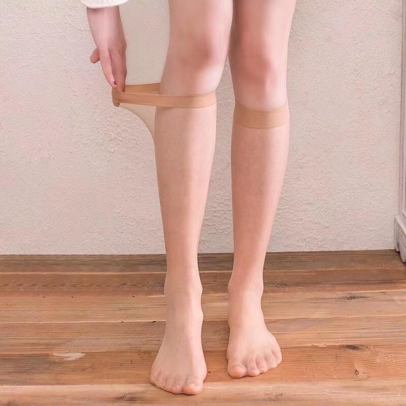 

5Pair/Lot Women Ultra-Thin Nylon Stockings Transparent Elasticity Ladies Knee Socks High Quality Long Socks For Girls Stocking 5Pairs