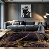 European Luxury Black Gold Living Room Carpets Cloakroom Non-slip Large Area Rugs Leisure Bedroom Coffee Table Washable Foot Mat