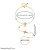 DIEYURO 316L Stainless Steel Luxury Golden Cross Inlay Zircon Thin Chain Finger Ring Bracelet for Women Party Elegant Jewelry