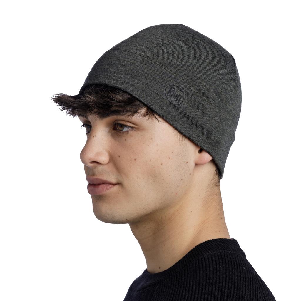 BUFF Merino Midweight Beanie, Unisex Grey Cap