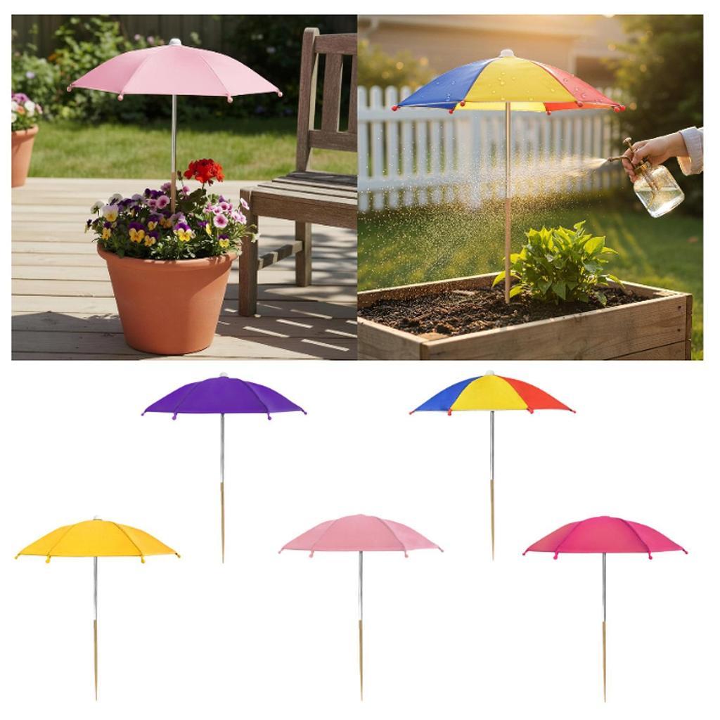 Mini Sunshade Umbrella for Potted Plants Patio Protection Wind Resistant Garden Flower Bed Shade
