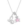 Luxurious Teddy Bear Pendant Necklace with Diamond Inlaid 26 English Letters Charm - European and American Fashion Style