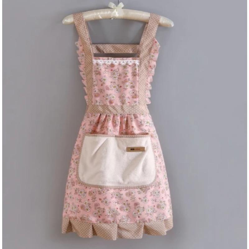 

1 шт. прекрасный холщовый фартук женский бытовой кухонный фартук для готовки противообрастающий дышащий износ подходит для чистки розовый