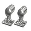 2Pcs Marine Boat 1" 25mm 60 Degree Center Base Stanchion Hand Rail Fitting Silver 316 Stainless Steel