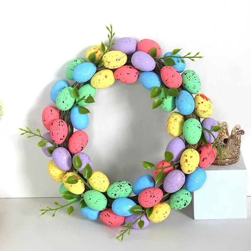 Latests Models Easter Garland Creative Easter Egg Element Wreath Window Door Garden Gate Decorative Hanging Holiday Party