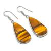 Natural Tiger Eye Gemstone 925 Sterling Silver Jewelry Earring 1.93" AEE-10850
