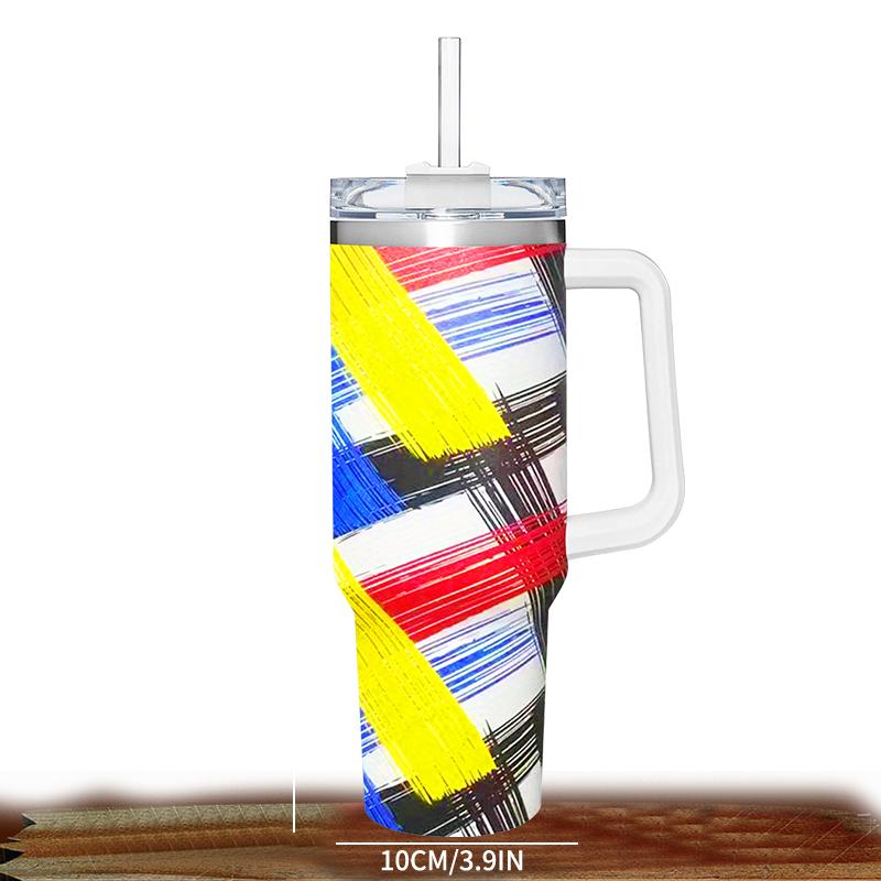 

Big Capacity 40oz Handle Car Cup 304 Stainless Steel Travel Mug Outdoor Insulation Cup With Lids And Straw 40oz
