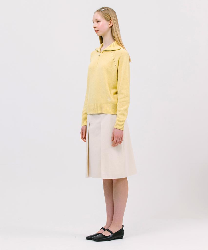 JUN BY JUN K Jk Boucle Half Zip Knit_Yellow