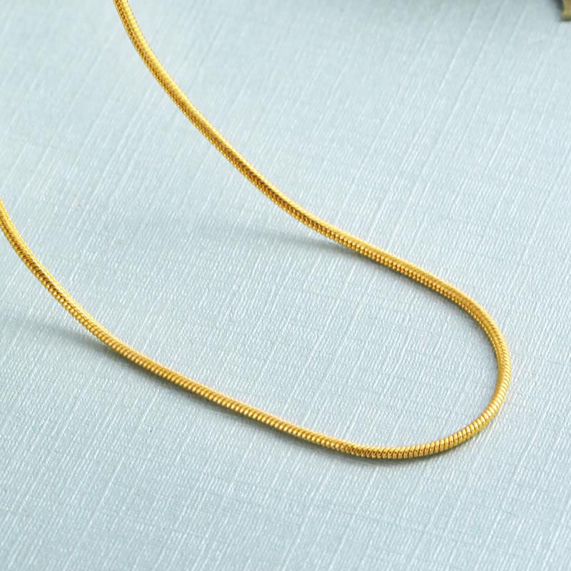 Elegant Sand Gold Clavicle Pendant Necklace for Women - High-End Imitation Gold Chain 