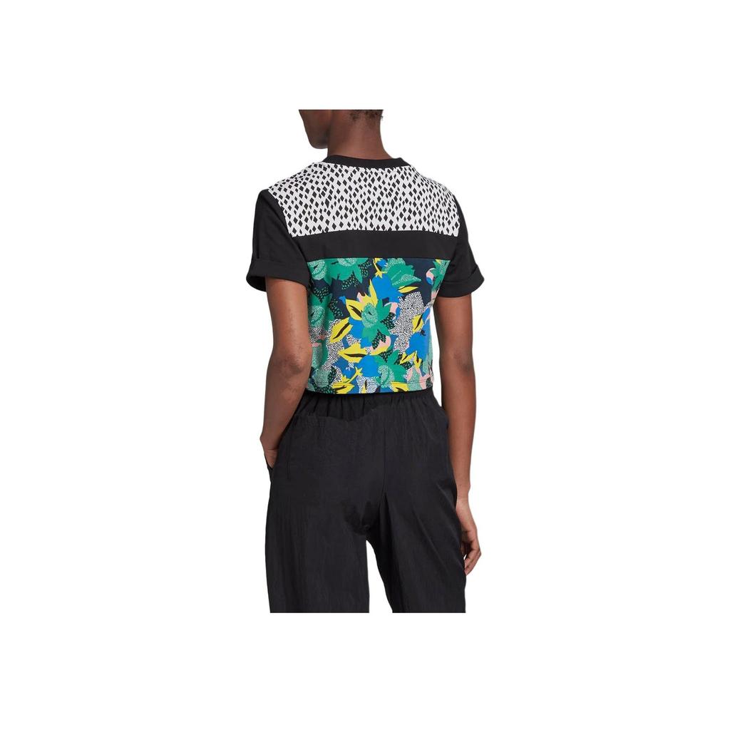 Adidas Color Block Printed Round Neck Short Sleeve T-Shirt Women Tops Multicolor GC6832