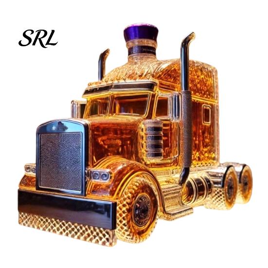 Liquor Storage Truck-Shaped Glass Whiskey Decanter, Vintage Carafes for Spirits, Bottle with Airtight Seal, Home Bar Decor Spirits