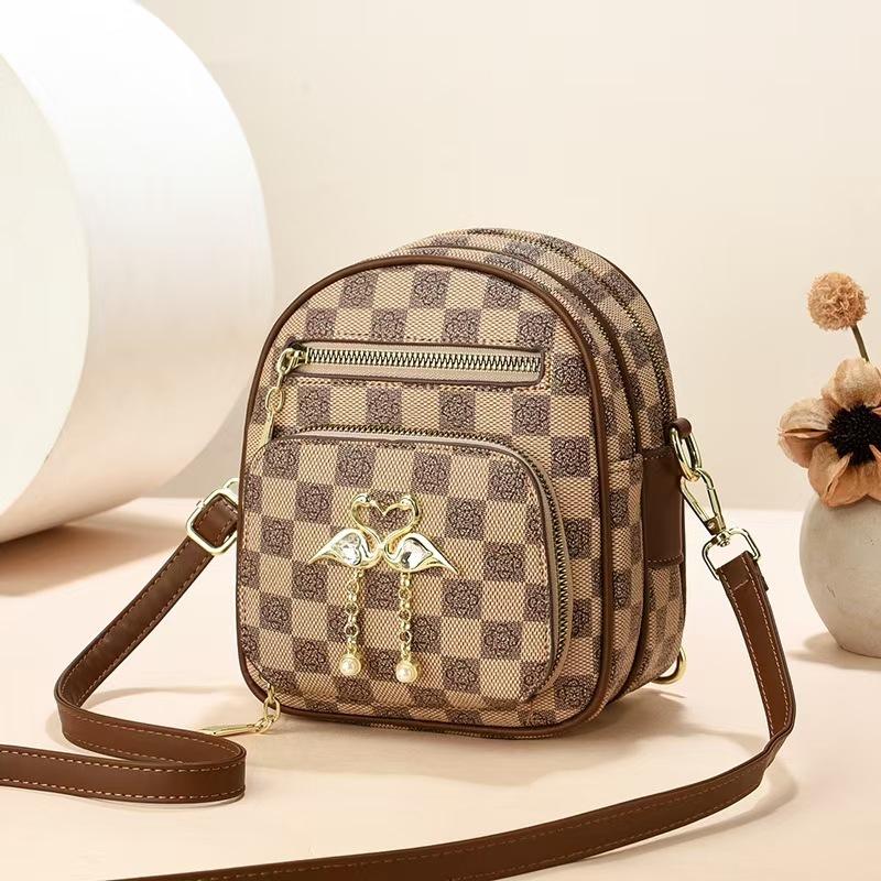 Shoulder bag Taizhou women's bag small round bag plaid fashion versatile satchel
