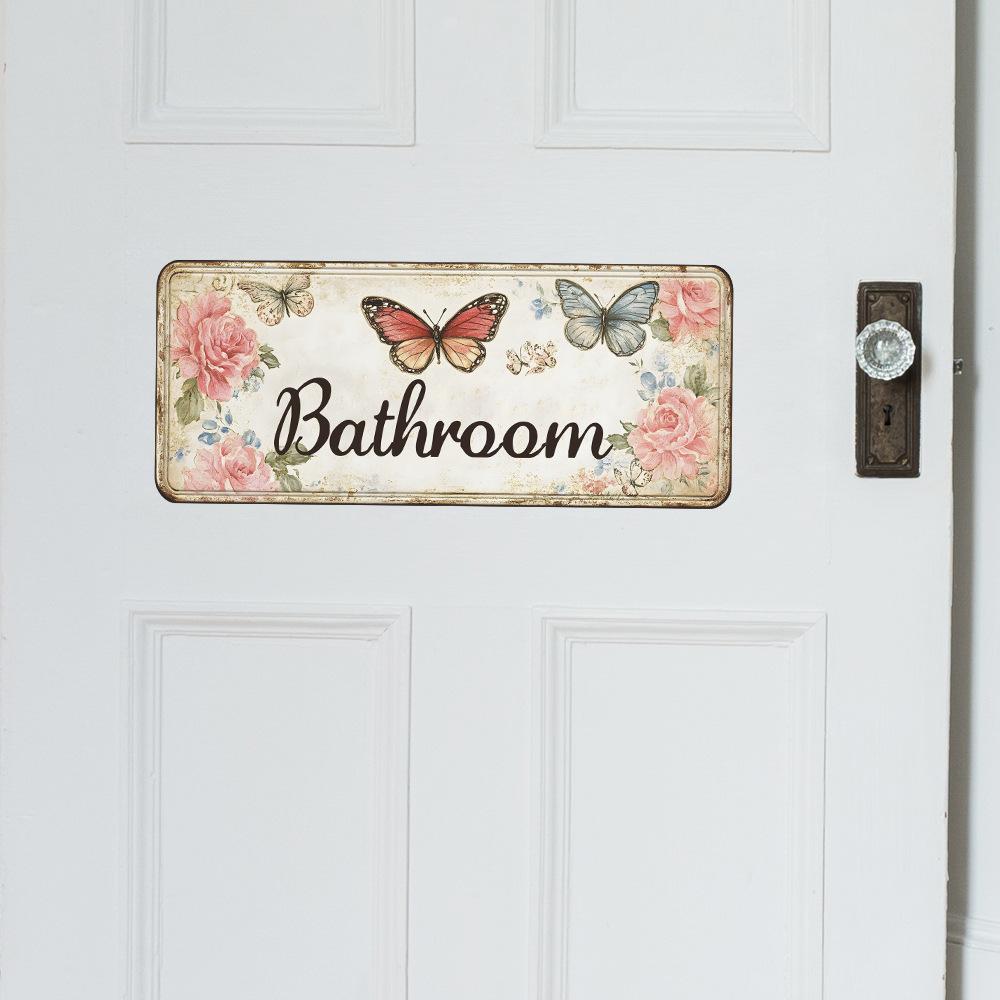 Bathroom Slogan Butterfly Poster Bathroom Home Beautification and Decoration Wall Stickers