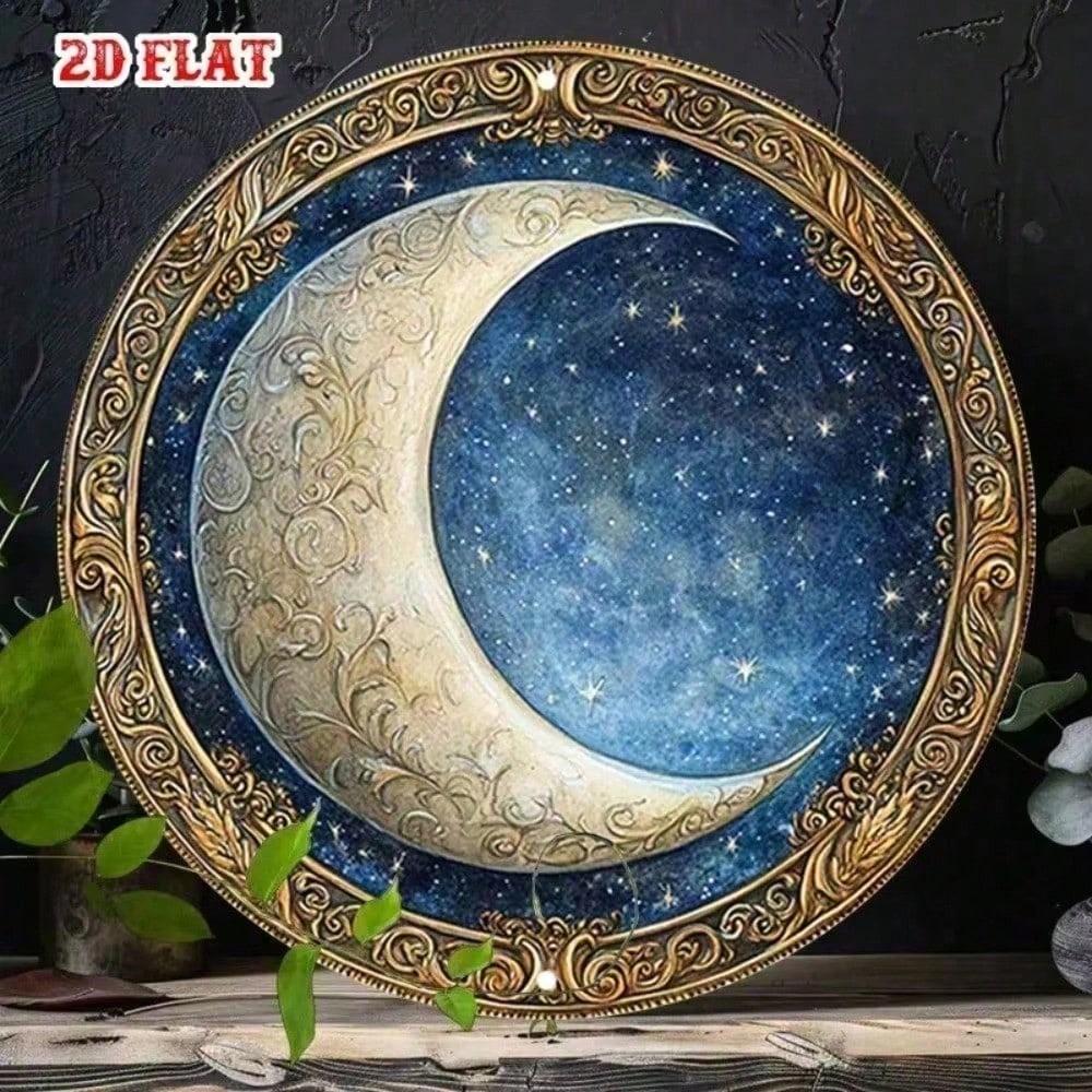 Metal Wall Art Moon Rustic Farmhouse Decor for Living Room Gift