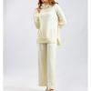 Autumn and Winter New Sweater 2piece Set for Women Lazy Style Loose High-neck Suit for Women Fashionable Casual Wide-leg Pants