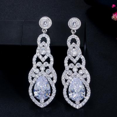 Joyería, Pendientes para Hija Mayor, Pendientes con Flecos de Circonita de Aguja.