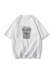 Women's Black Retro Oversized Cotton T-Shirt - Short Sleeve, Straight Shoulder, Summer Trend